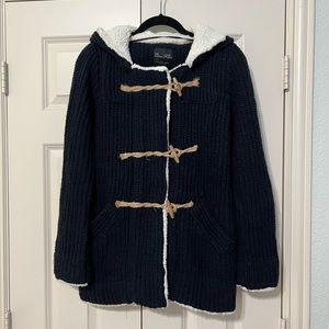 Zara knit cardigan jacket in navy